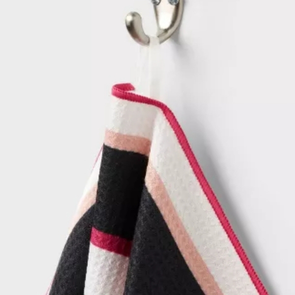 Waffle Hand Towel Bold Stripe Berry Room Essentials 16x26 NWT - Set of 4 - Picture 4 of 6